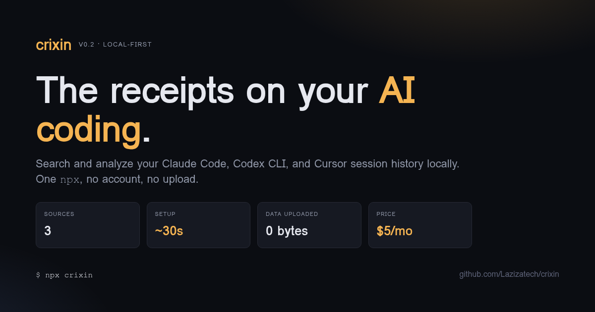 crixin — give your AI a phone and a memory. Local-first MCP toolkit.